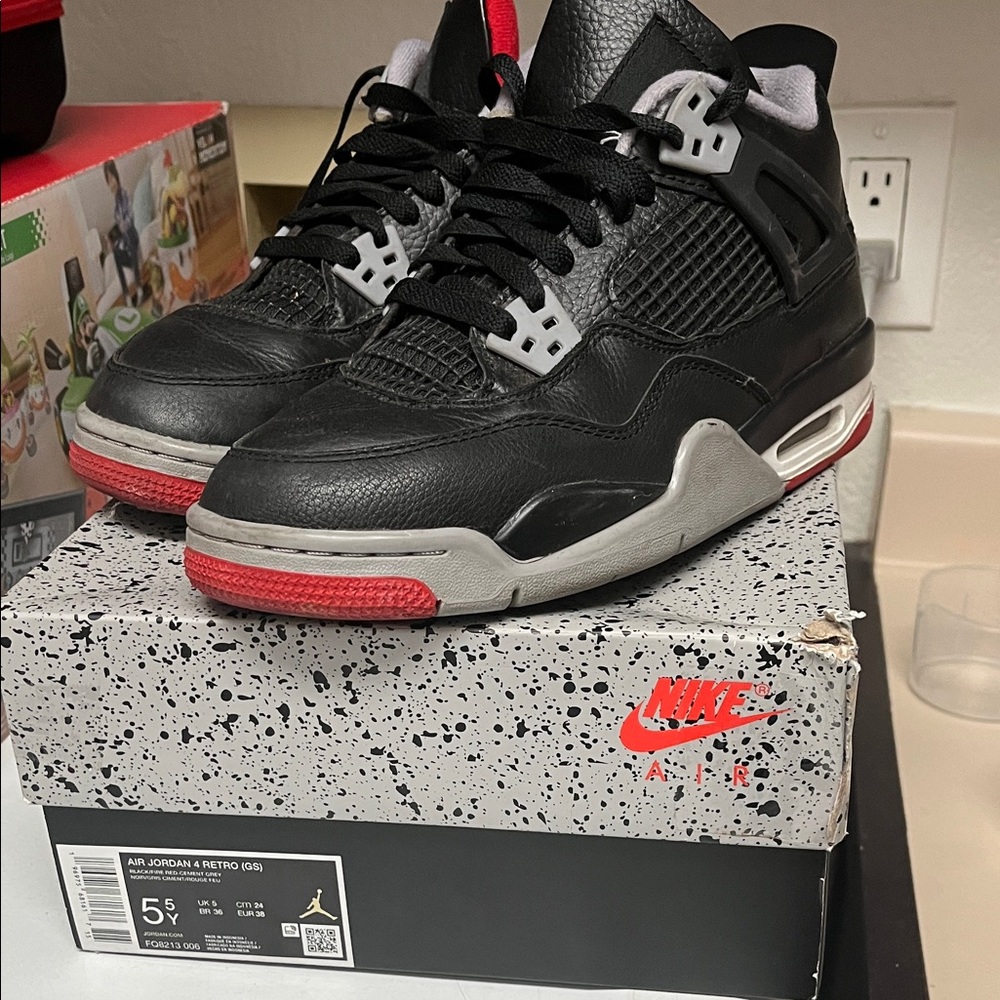 Nike Air Jordan 4 Retro Black Red Sneakers